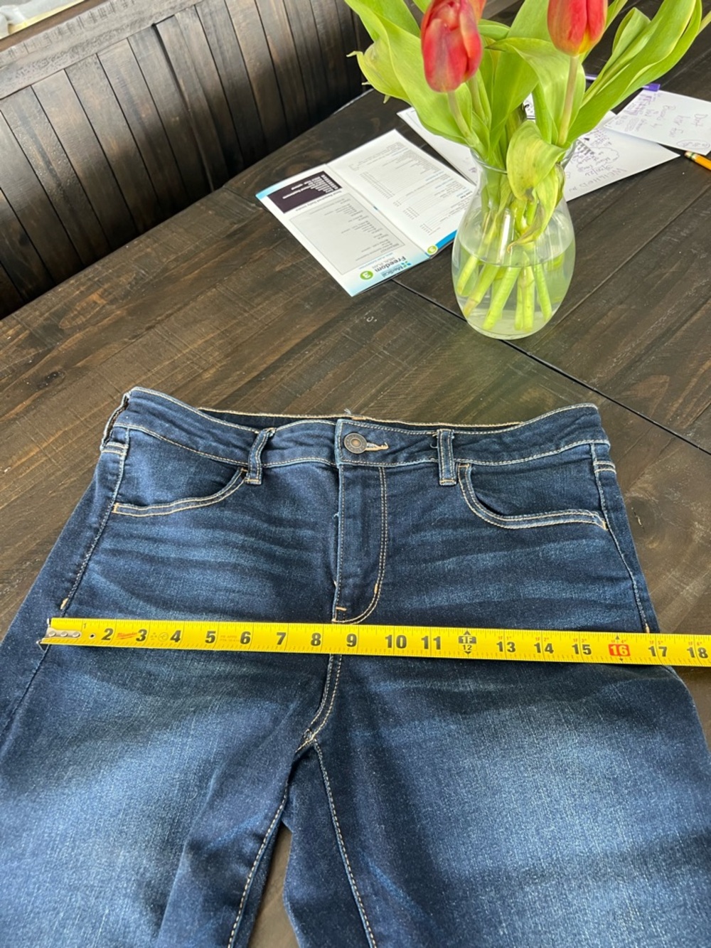 Women’s A E  JEANS- Stretch sz 14/32  Dark Blue Stretch Denim Jeans - jegging - Picture 14 of 16